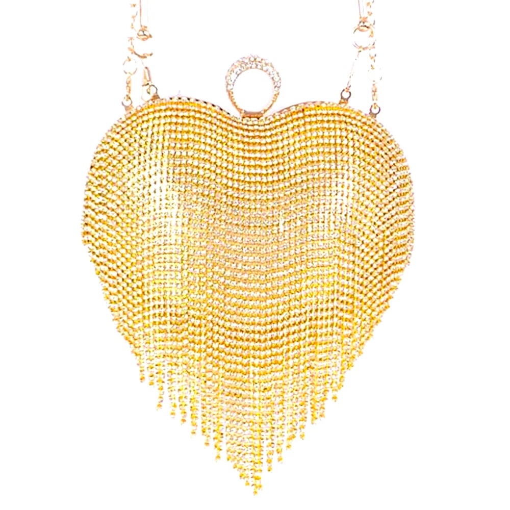Gold New Gorgeous Evening Clutch With Strap